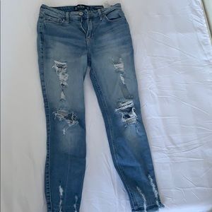 high rise super skinny crop vintage stretch jeans